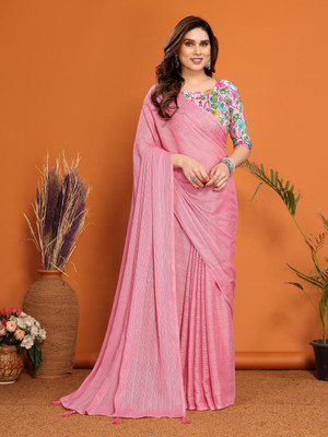 Meet Trendz Embellished Bollywood Georgette Saree(Pink)