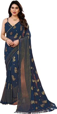 SHREE SOMANATH JARI Printed Bollywood Georgette Saree(Multicolor)