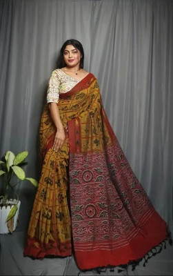 DURGA SAREE MALL Printed Sambalpuri Pure Cotton Saree(Multicolor)