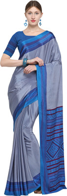 Dori Printed Daily Wear Crepe, Silk Blend Saree(Blue)