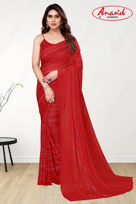 kashvi sarees Embellished, Self Design Leheria Satin Saree(Red)