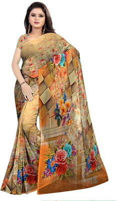 SCFO Digital Print Daily Wear Polyester Saree(Pack of 2, Maroon)