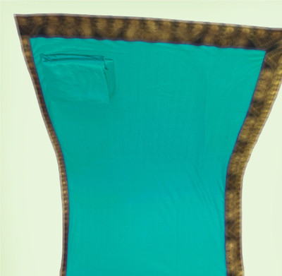 HouseOfCommon Solid/Plain Banarasi Lycra Blend, Chiffon Saree(Light Green)