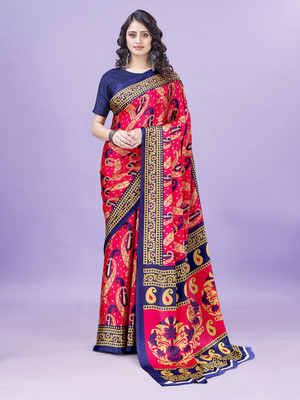 Leelavati Printed Daily Wear Crepe Saree(Multicolor)