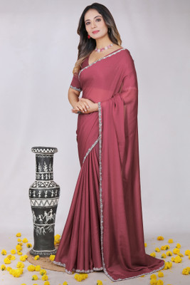 VINIT ENTERPRISE Printed Bollywood Georgette Saree(Red)