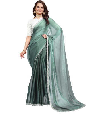 Bansidhar Fabrics Solid/Plain Daily Wear Chiffon Saree(Light Blue)