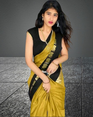 Mortal Textile Woven Assam Silk Cotton Silk Saree(Blue)