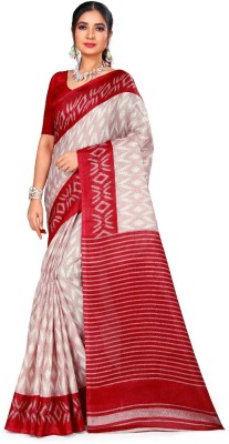 Winza Designer Printed, Self Design Daily Wear Cotton Blend, Cotton Silk Saree(Red)