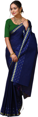 DORI DHAGA Printed Daily Wear Pure Cotton Saree(Blue)