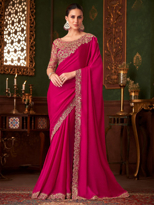 Tasrika Embellished Bollywood Chiffon Saree(Pink)