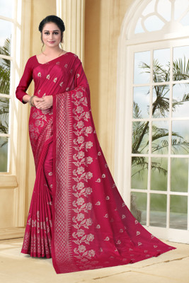 VARNI DESIGNER HUB Printed Bollywood Silk Blend Saree(Pink)