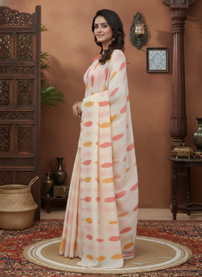 Myraani Self Design Bollywood Cotton Linen, Art Silk Saree(Multicolor)