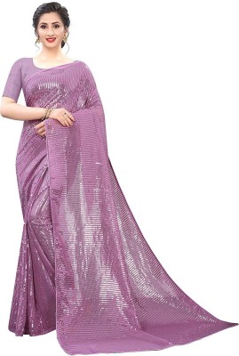 ZENBLAZE Self Design Bollywood Georgette Saree(Pink)