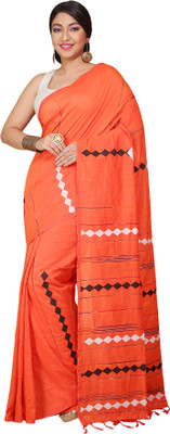 Divastri Woven Handloom Art Silk Saree(Orange)