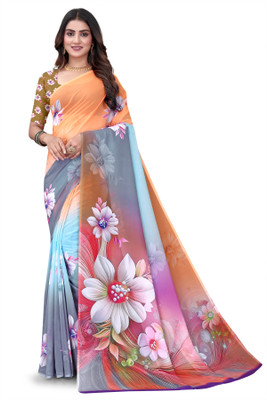 Yashvisaree Digital Print Bollywood Georgette Saree(Multicolor)