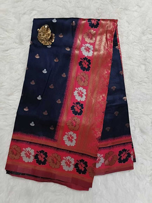 CP TEXTILE Woven Banarasi Jacquard Saree(Blue)