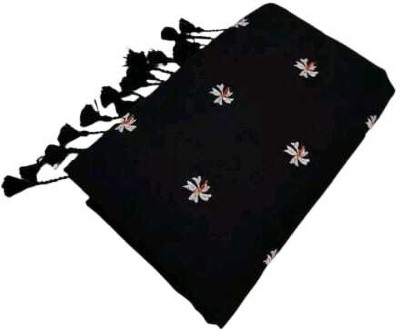 Pal Handloom Self Design Handloom Cotton Blend Saree(Black)
