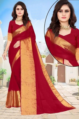 Online Bazaaar Embellished Bollywood Chiffon Saree(Red)
