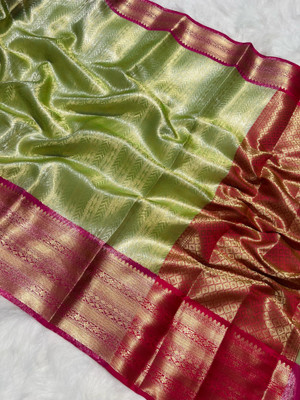 Dujjana Silk Saree Woven Banarasi Tissue Saree(Light Green)