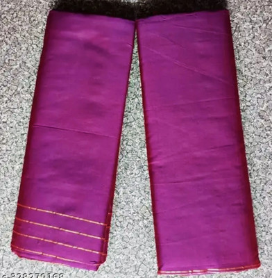 AYEZAL Solid/Plain Mekhela Chador Handloom Polyester Saree(Magenta)