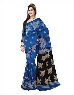 Pradip Fabrics Self Design Handloom Pure Cotton Saree(Light Blue)