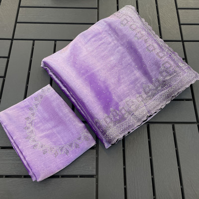 Jennyfab Embellished Bollywood Jimmy choo Saree(Purple)