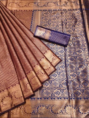 AARAANA Self Design, Woven Kanjivaram Pure Silk, Art Silk Saree(Maroon)