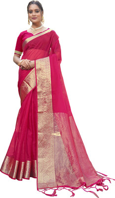 KOTHARI SBT Solid/Plain Bandhani Organza Saree(Multicolor)