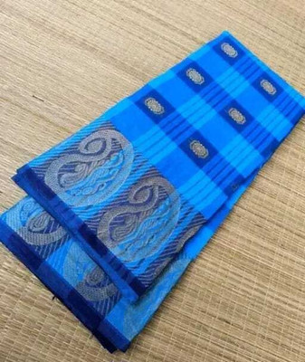 Maa laxmi saree center Printed Tant Pure Cotton Saree(Blue)