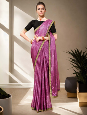 Divastri Solid/Plain Bollywood Chiffon Saree(Magenta)