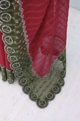 EthnicAura Embellished Bollywood Georgette Saree(Light Green)