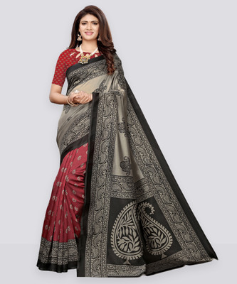 Samah Printed, Paisley, Floral Print Banarasi Silk Blend Saree(Multicolor)