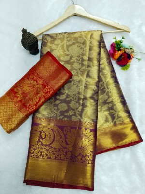 Gajal Self Design Kanjivaram Art Silk, Pure Silk Saree(Purple)