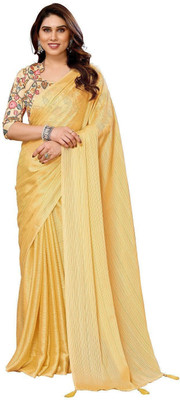 ROOP SUNDARI SAREES Woven Bollywood Polyester Saree(Yellow)