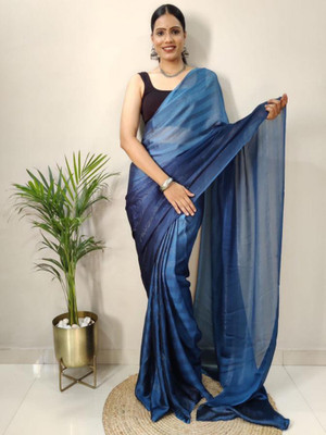 Sareemall Printed Bollywood Georgette Saree(Blue)