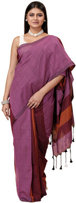 Oishani Saree Ghor Woven Jamdani Cotton Silk Saree(Red)