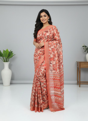 VEEROSA Printed Daily Wear Silk Blend Saree(Pack of 2, Multicolor)