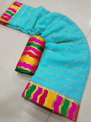 Sareez House Self Design Bollywood Georgette Saree(Light Blue)