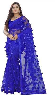 BRAHMIFASHION Self Design Bollywood Art Silk Saree(Blue)