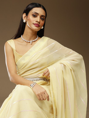 Sareemall Embellished Bollywood Chiffon Saree(Yellow)