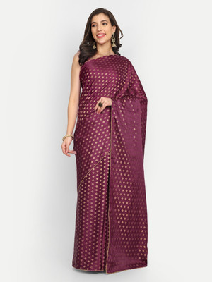 lts label tripti saxena Printed Banarasi Pure Silk Saree(Maroon)