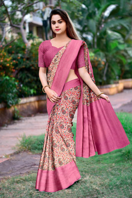 DHARMRAJ ENTERPRISE Digital Print Banarasi Tussar Silk Saree(Yellow)