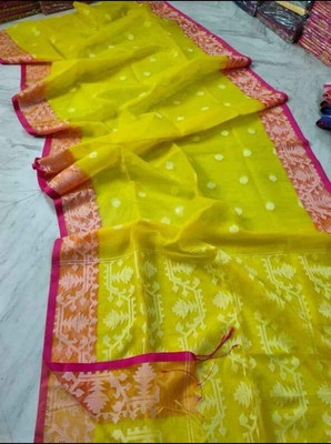 S.K. HOUSE Self Design Handloom Cotton Silk Saree(Multicolor)