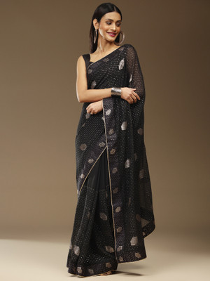 Divastri Embellished Bollywood Georgette Saree(Black)