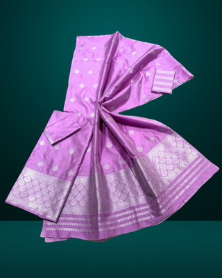 Mugaara Woven Mekhela Chador Silk Blend Saree(Purple)