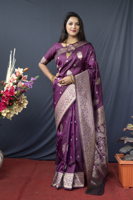sarjan creation Self Design, Digital Print Banarasi Pure Silk, Cotton Silk Saree(Multicolor)