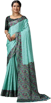 nirmal creation Printed Daily Wear Crepe Saree(Green)