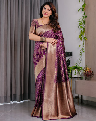Hensi sarees shop Woven Arani Pattu Jacquard Saree(Magenta)