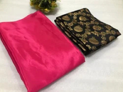 Aika Solid/Plain Bollywood Silk Blend Saree(Pink)