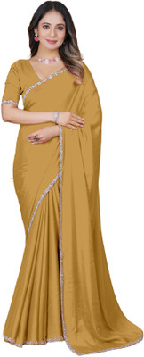 VINIT ENTERPRISE Printed Bollywood Georgette Saree(Beige)